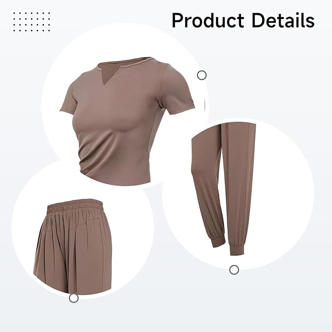 Women'S Two-Piece Pilates Set, Breathable Polyester-Spandex, Xxl For 135-150, Comfortable And Versatile For Sports & Casual Wear