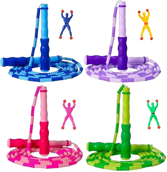 Jump Rope for Kids, Soft Beaded Skipping Rope, Adjustable Length Tangle-Free Segmented Jumping Rope for Kids Students Man and Women