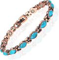 Copper Bracelets for Women, Pure Copper with Colored Turquoise Bracelet, 3500 Gauss Magnets, Fashion Jewelry（FUTI-1）