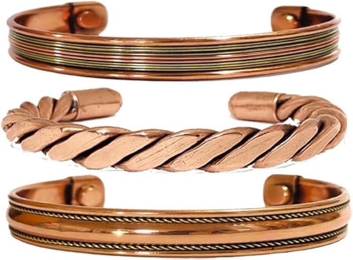 Copper Bracelet Magnetic Pure Copper Therapy Effective & Natural Relief Cuff for Women's & Men's