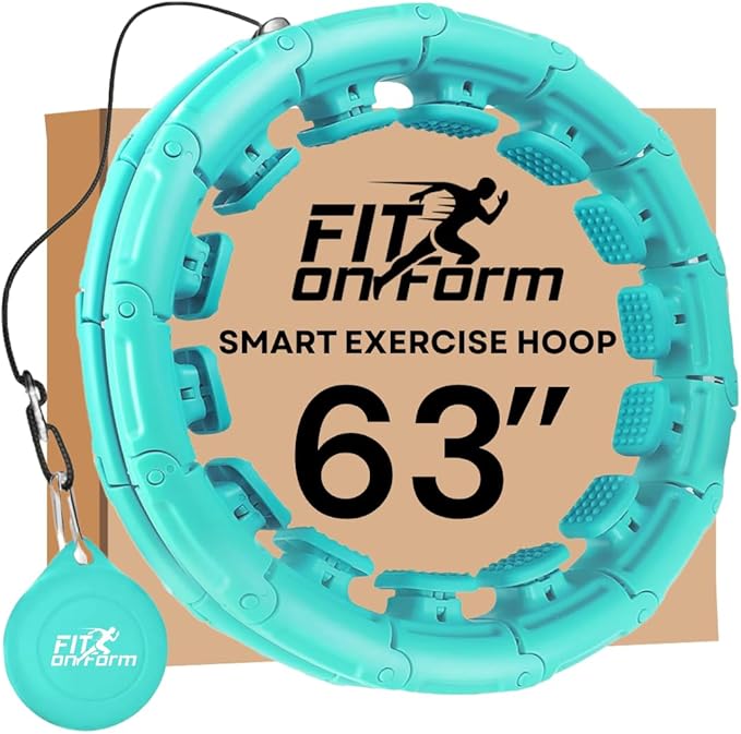 FIT ON FORM Infinity Weighted Hula Hoop for Adults Weight Loss, Smart Exercise Hola Circle Hoop for Women Abs Workout