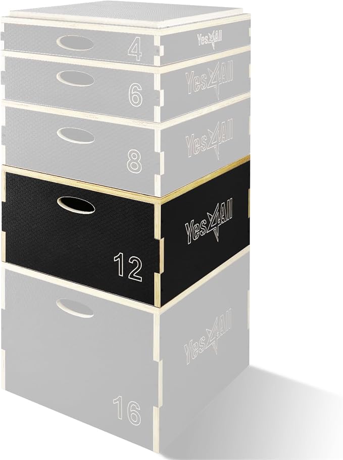 Yes4All 3 In 1 Wooden Plyo Box, Plyometric Box Platform For Jump Training, Jump Boxes For Home Gym Exercise And Outdoor Workout