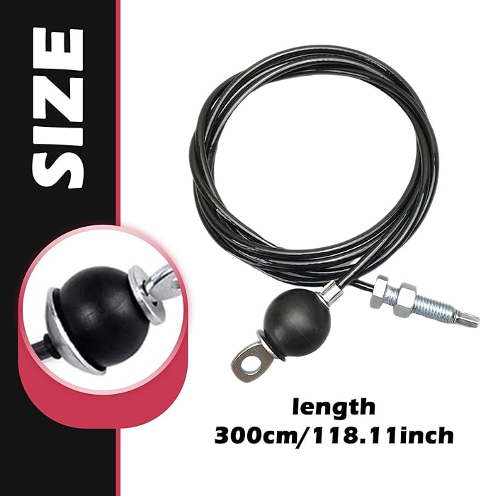 Gym Replacement Cable Steel Wire Rope 6mm Thick Strength Training Cord Pulley System Attachment for Workout Fitness Equipment- 3.0M