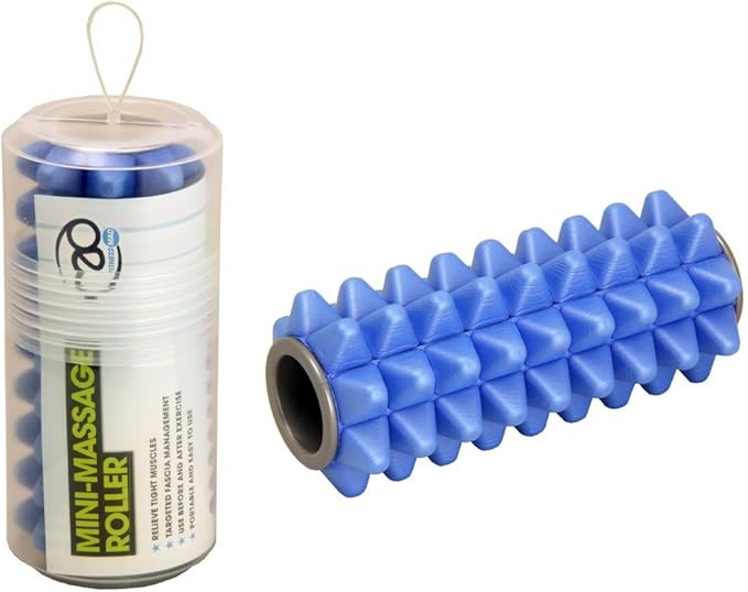 Fitness Mad Mini Massage Foam Roller, On-The-Go Myofascial Release, Travel Size, 16cm x 6,5cm, Portable Pain Relief for Tight Muscles