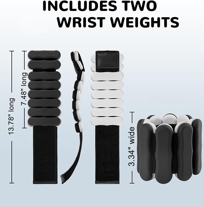 Wrist Ankle Weights for Women Men, Leg Arm Wrist Weights Bangles 1lb*2 2lb*2 Wearable Weights Pilates Weighted Bracelet for Strength Training Walking Swimming Yoga Physical Therapy