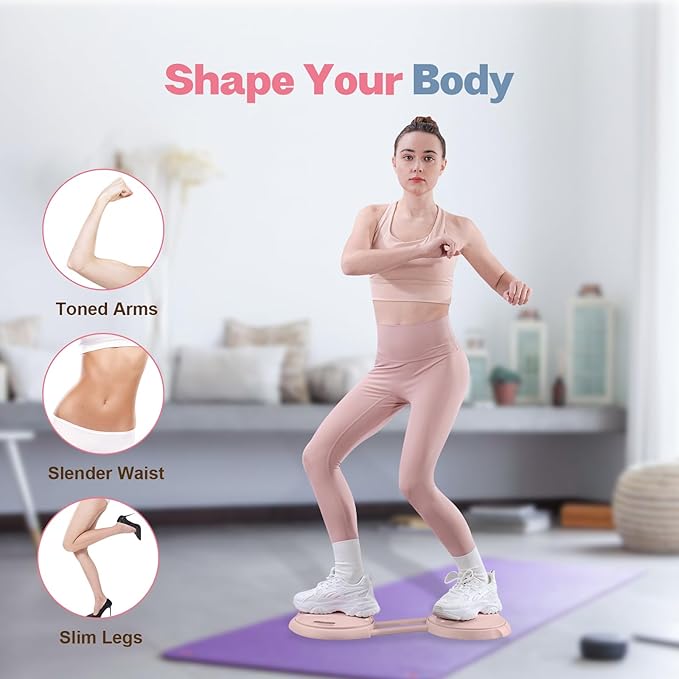 Ab Twister Board, Waist Twister Machine with Counter & Resistance Bands, Adjustable Foot Spacing Waist Twisting Disc for Slimming, Toning and Fitness, Core & Ab Workout Disc