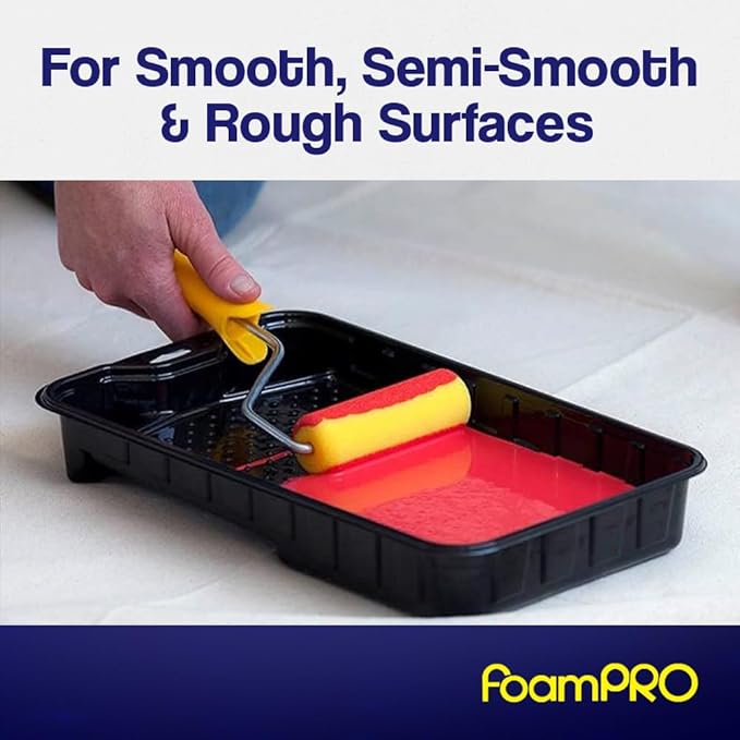 FoamPRO 65 Mini Trimmer Refill - 4-Inch Paint Rollers for Precision Painting- with 3/8 in Nap - Pack of 2, Yellow