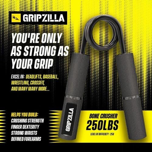 GRIPZILLA Grip Strength Trainer 50-300lb, Hand Gripper Strengthener Workout Kit,Metal No Slip Heavy Duty Hand Strengthening Device, Forearm Exerciser and Wrist Strengthener