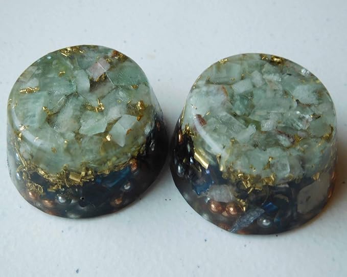Calcite Green Orgone Generator Energy Accumulator 528Hz/7.83Hz/Advance Harmonics Many Beautiful Ingredients and Colors!! (Calcite Green)