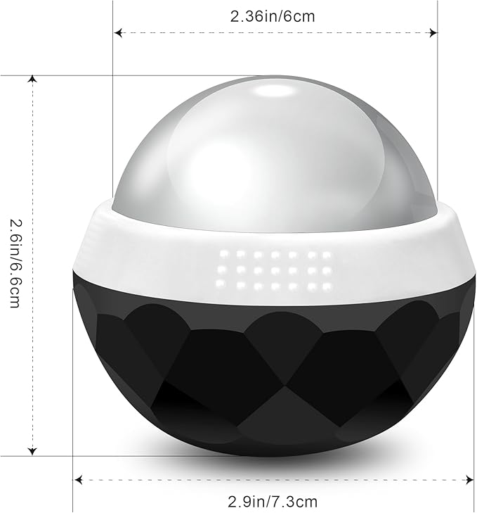 Coolrunner cold massage roller ball, Cryosphere Cold Massage Ball- Heat Therapy & Cold Therapy Relief with Cold Gel Core- Helps with Muscles Recovery and Inflammation for Shoulders, Neck (Black White)