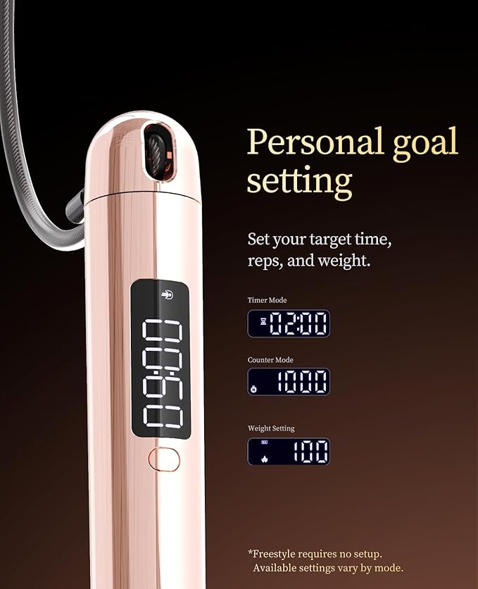 Smart Jump Rope | Accurate Calorie Tracking & 4 Training Modes | Adjustable Steel Wire Rope | Built-in High-Speed Bearings | Type-C Charging | Ideal for Fat Burning, Speed Training & Home Workouts