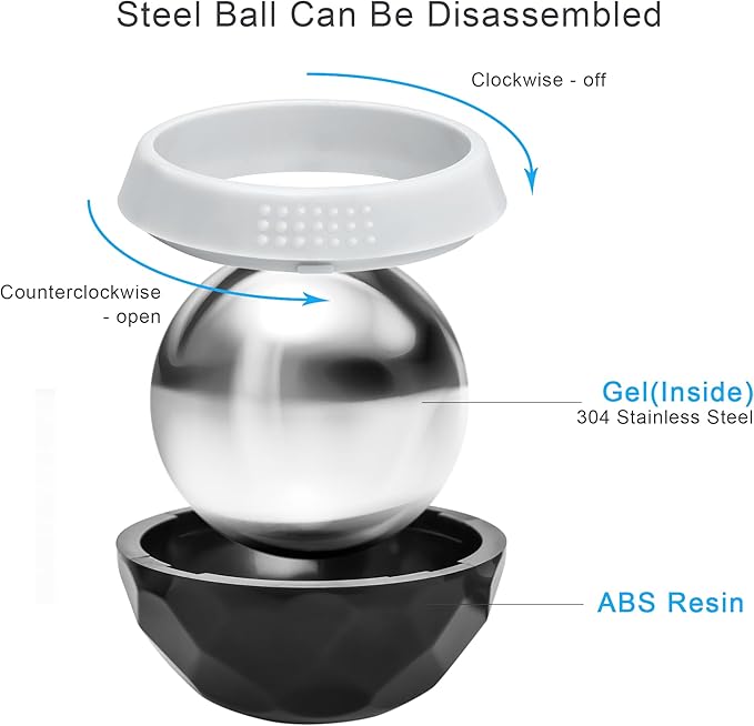 Coolrunner cold massage roller ball, Cryosphere Cold Massage Ball- Heat Therapy & Cold Therapy Relief with Cold Gel Core- Helps with Muscles Recovery and Inflammation for Shoulders, Neck (Black White)