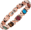 Copper Bracelets for Women, Pure Copper with Colored Turquoise Bracelet, 3500 Gauss Magnets, Fashion Jewelry（FUTI-1）
