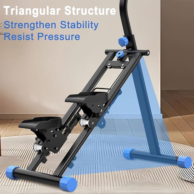 Folding Stair Stepper for Home, Vertical Climber Exercise Machine with Adjustable Handlebars & Monitor, Compact Full Body Cardio Climber for Apartment, 265 lbs Capacity