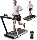 Goplus 2 in 1 Folding Treadmill, 2.25HP Superfit Under Desk Electric Treadmill, Installation-Free with Remote Control, APP Control and LED Display, Walking Jogging for Home Office