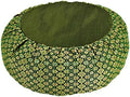 Meditation Cushion Zafu Pillow Buckwheat - Silk Brocade Green