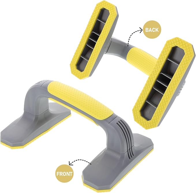 Push Up Bars and Strength Training Pushup Stands, Anti-Slip Soft Plastic with Bottom Pads, Portable Home Gym Equipment for Floor Workout and Muscle Fitness Training