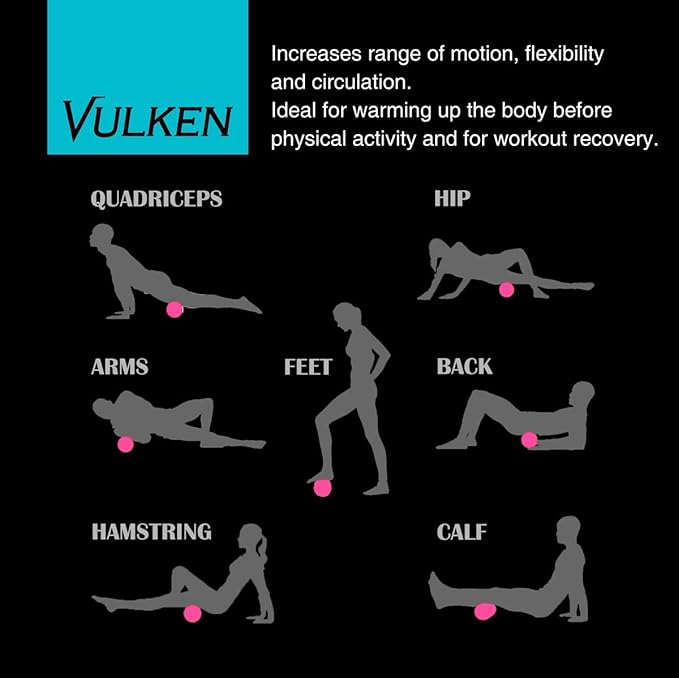 Vulken Extra Long 17” Vibrating Foam Roller 4 Speeds 3800RPM High Intensity Quick Charge Electric Foam Roller Tissue Massager for Muscle Recovery