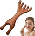 Manual Scalp Massager - Sandalwood Massager Tool for Scalp, Eye, Facial, Neck, Shoulder - Five Claw Gua Sha Comb for Men Women