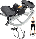 Rock Stepper Lateral Rocking Fitness Stepper U-Shaped Swing Fitness Equipment Equipped with a Digital Display/Resistance Band Lightweight and Portable Suitable for Home Apartment