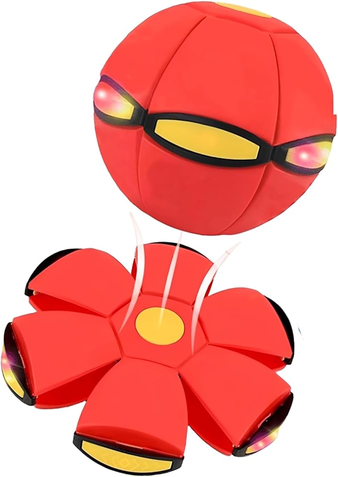 Magic Bouncing Ball, Children's Bouncing Ball, Automatic Rebound Double The Fun, Magics Flying Saucer (No Light,Red)