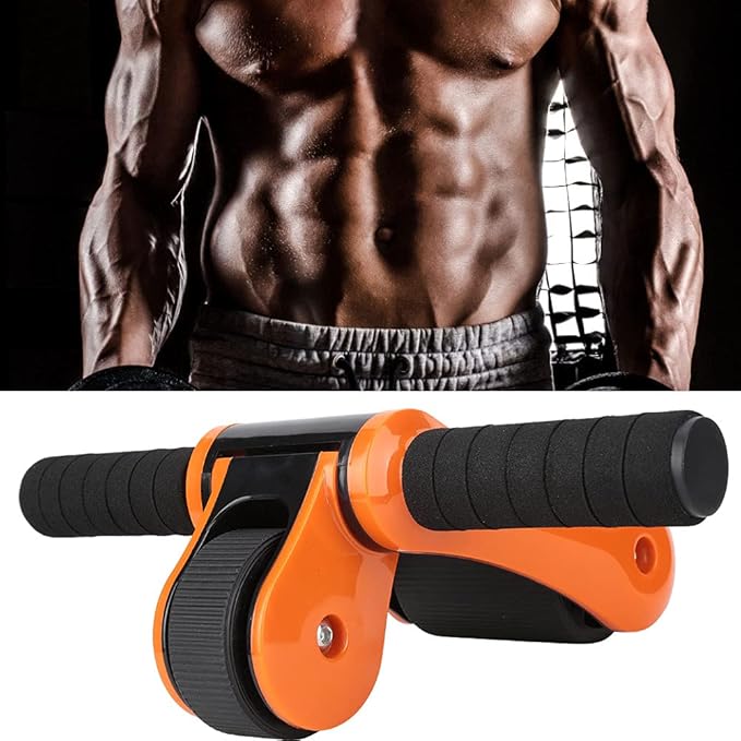2 Wheels Ab Roller Wheel Abdominal Exerciser with Knee Pad Home Fitness Equipment