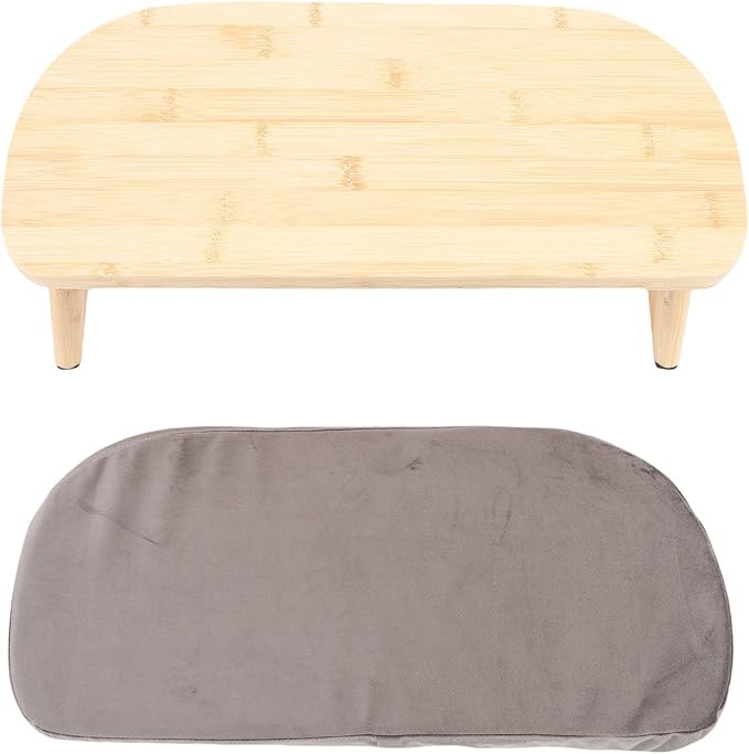 Wooden Meditation Bench, Yoga Meditation Bench, Folding Bamboo Stool with Cushion, Prayer Chair, for Home Yoga Practice (Grey)