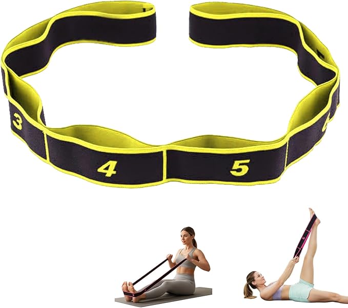 Fitness Resistance Band for Stretching and Yoga - 8/10/12 Section Fitness Resistance Band, Elastic Training Belt for Yoga, Latin, Pilates