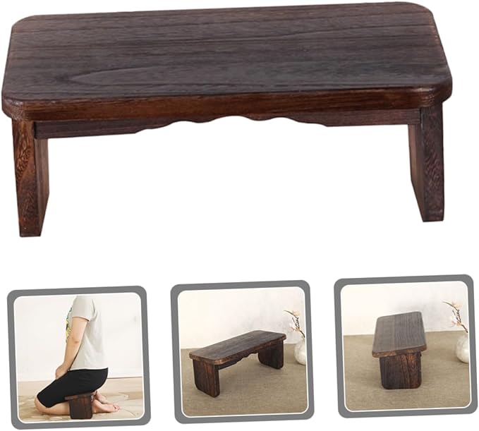 Hemoton Stool Seat Cushion Zen Meditation Bench Kneel Sit Stool for Home Yoga and Meditation