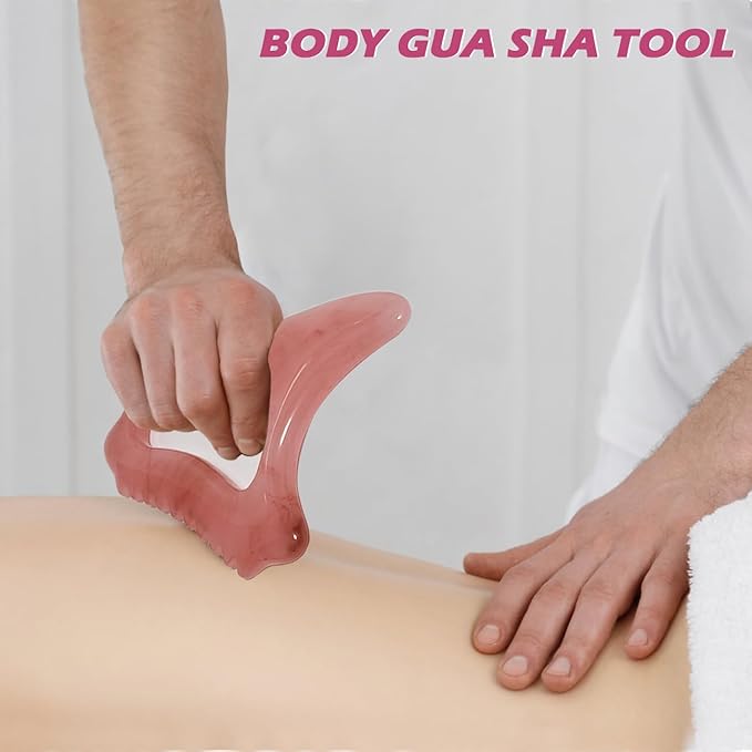 Body Gua Sha Tool for Cellulite Remover Muscle Pain Relief, Lymphatic Drainage Massager for Body Shaping, Deep Tissue, Gifts for Women Red