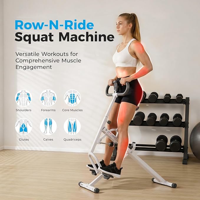 EFITMENT Rower-Ride Squat Machine, Squat Assist Rower for Glutes and Thighs, Home Exercise Trainer Full Body Workout Machine for Women