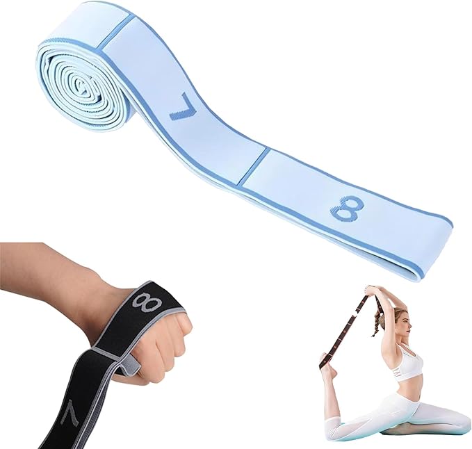 Fitness Resistance Band for Stretching and Yoga, Number Resistance Band with Handle, Adjustable Leg Stretcher Bands, Multifunction Elastic Stretch Band for Full Body Stretching Shaping