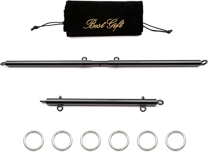 2pcs Black Portable Restore Spreader Bar, Exercise Guide Pilates Sports Aid Training Fitness Gear, Home Yoga Gym Kit with Fur Flocking Storage Bag
