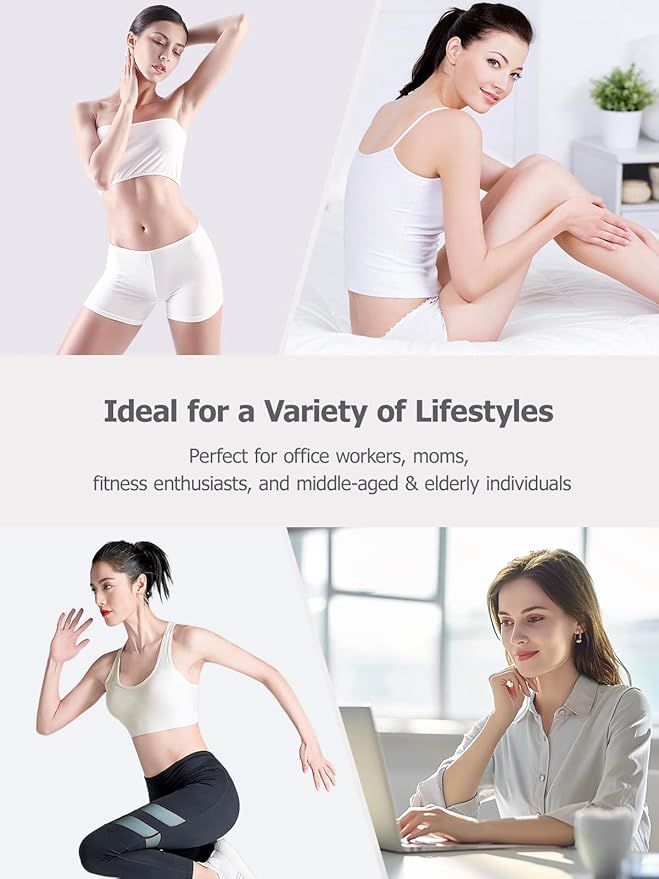 Lymphatic Drainage Massager & Anti Cellulite Massage Tool, Helps Reduce Stretch Marks & Cellulite, for Legs, Arms & Belly, Body Sculpting Machine with Microcurrent, Light, Heat & Vibration (White)