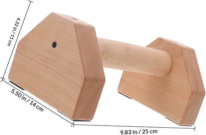 Wooden Push Up Bars Pair Beechwood 25Cm Strength Training Pushup Stands for Men and Women Home Gym Exercise Equipment for Indoor and Outdoor Use