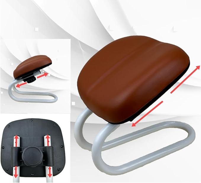 HouseVibe Meditation Stool Chair Adjustable Portable Ergonomic Kneeling Bench Seat for Yoga Home Adults Women- Brown