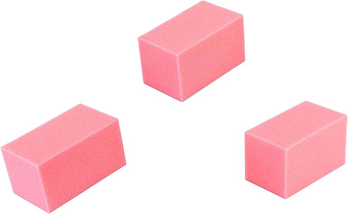 CanDo Hand Therapy Blocks - Pink (Soft), Pack of 3 - Grip Strengthening Foam Hand Exercise Tools for Physical Therapy, Arthritis, Carpal Tunnel, Stress Relief, Anxiety…