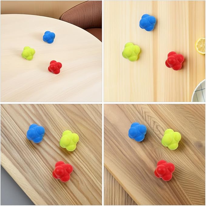 Hemoton 6pcs Sports Reaction Training Balls 5.5cm Hexagon Agility Coordination Reflex Training for Hand-Eye Coordination and Speed Improvement in Basketball Tennis Fitness