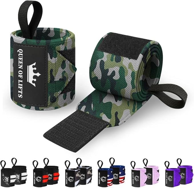TECEUM Weightlifting 18" & 12" Wrist Wraps with Thumb Loop – Heavy Duty Wrist Workout Braces for Men and Women – Ideal for Powerlifting, Strength Training, Bodybuilding