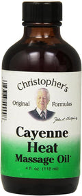 Christopher's Original Formulas Cayenne Heat Massage Oil, 4 Fluid Ounce | Warming Sensation for Muscles & Joints | Natural Comfort & Relaxation | Pure Herbal Formula
