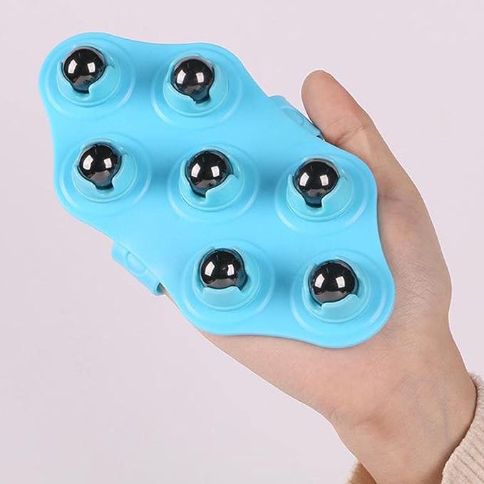 misppro Handheld Body Roller for Cellulite Treatment and Magnetic Therapy Massage Tool- Blue Magnetic
