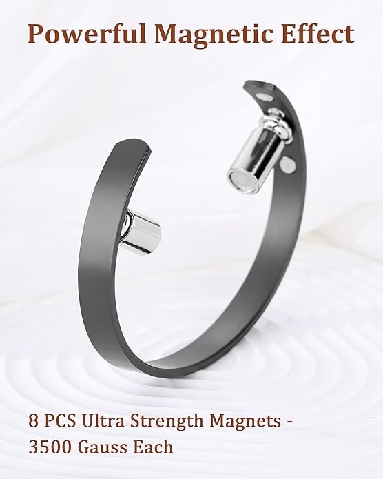 BioMag 2Pcs 99.99% Copper Bracelet for Women, Adjustable Magnetic Bracelets Bangle Cuff with 3500 Gauss Magnets, Jewelry Gift