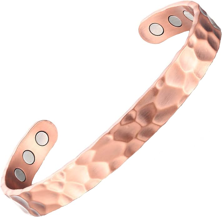 Earth Therapy Minimalist Design Magnetic Field Cuff Bracelets for Men & Women - Ultra Strength - Adjustable