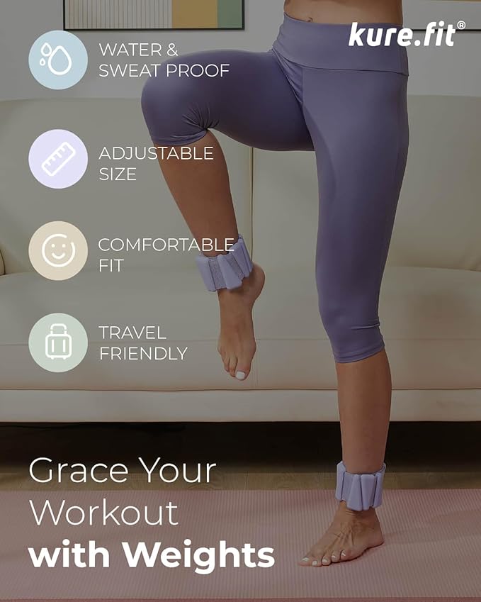 Pilates Weight | Wrist & Ankle Weights for Women | Weighted Bangles | 1LB/ 2LB Each (Set of 2)