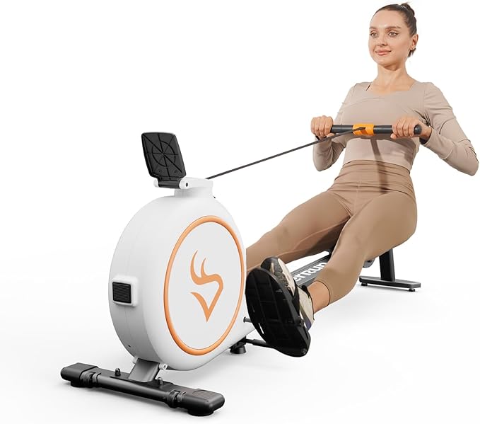 DeerRun Rowing Machines for Home, 32 Levels of Quiet Resistance Magnetic Rowing Machine, 300LBS Capacity, Row Machine with LED Monitor & Comfortable Seat, Bluetooth, App Supported and Tablet Holder