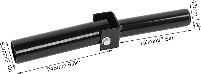 T Bar Row Attachment, 360° Rotating Steel Landmine Base for Barbell Power Core Strength Exercise Equipment for Home Gym, Black