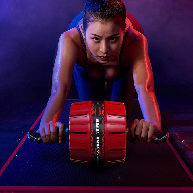 Ab Roller Wheel with Foam Knee Pad Abdominal Workout Equipment Core Exercise Wheel for Man Women Gymnastics Home Gym Core Training Fitness Equipment (Color : Red)