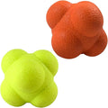AIRLAXER Reaction Ball,Reflex Ball for Hand Eye Coordination Training,2.83 inch,Pack of 2-Orange,Yellow.