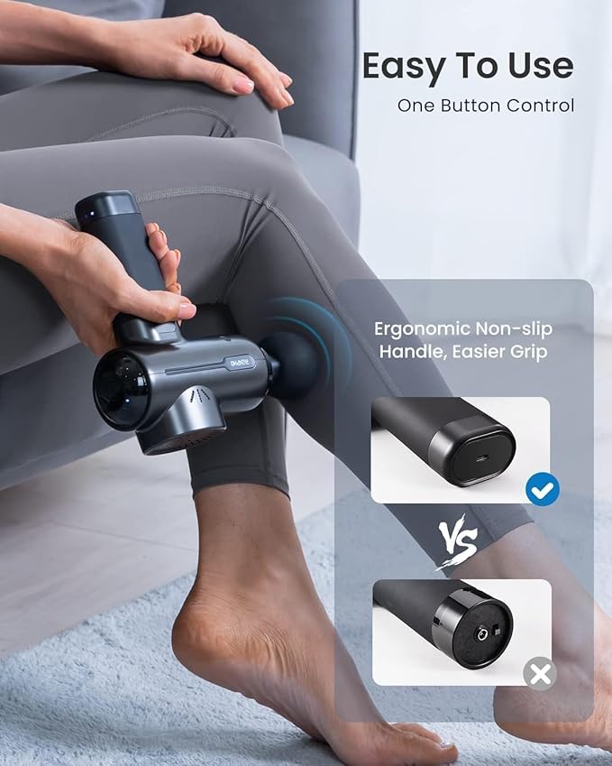 RENPHO Massage Gun with Heat, Portable Percussion Massager with Bluetooth for Back and Neck, Gifts for Men and Women, Carry Case, Active+ Thermal