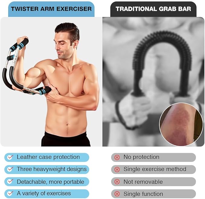 Adjustable U-Shaped Arm Strength Trainer – Portable 2-Level Resistance Band for Forearm, Biceps & Triceps – Ergonomic Grip, Home Gym Equipment (Black)